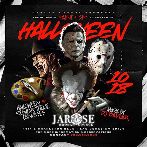 Paint & Sip Night – R&B Vibes Halloween Edition, JaRose Hookah Lounge ...