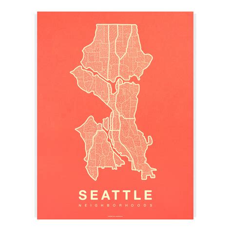 Seattle Neighborhood Map | Seattle Map Art Poster – Native Maps