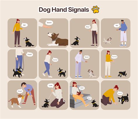 12 Hand Signals for Dog Training - Free Chart