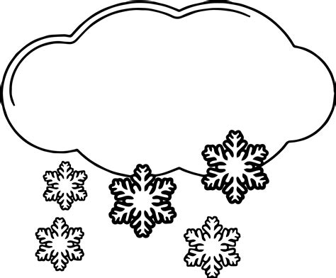 Winter Cloud And Snow Coloring Page - Wecoloringpage.com