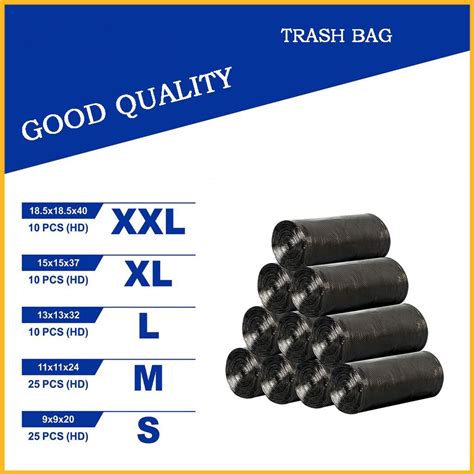 Trash bag Garbage bag Black (Small/Medium/Large/XL/XXL) | Shopee ...