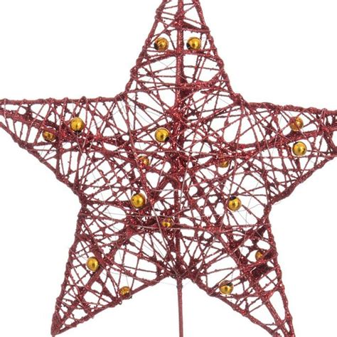 Christmas bauble Red Metal Tree 20 x 5 x 25 cm - Idea Natale