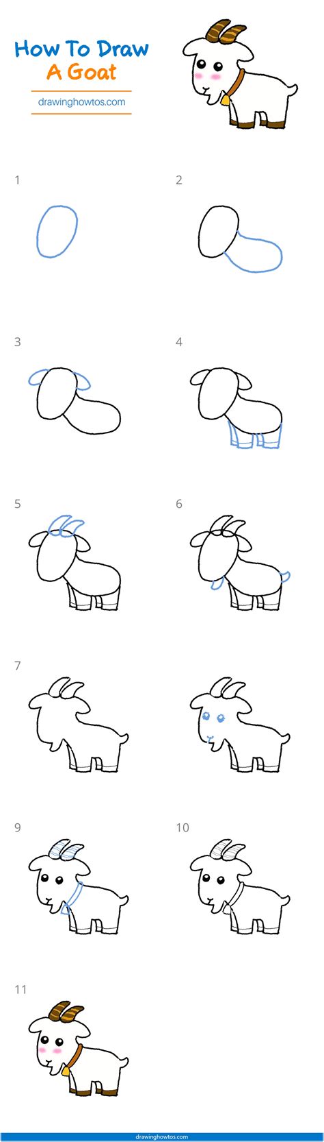How to Draw a Goat - Step by Step Easy Drawing Guides - Drawing Howtos