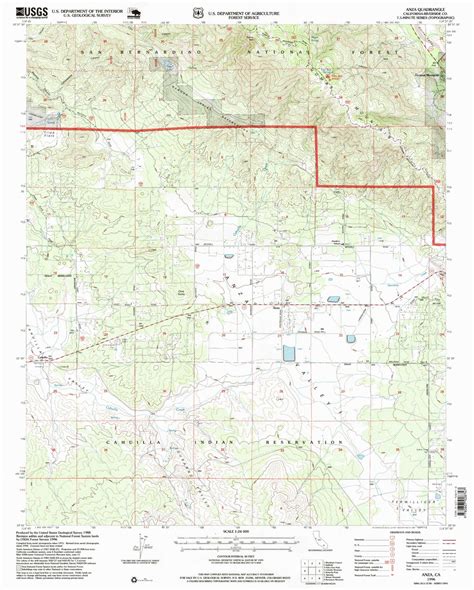 Classic USGS Anza California 7.5'x7.5' Topo Map – MyTopo Map Store
