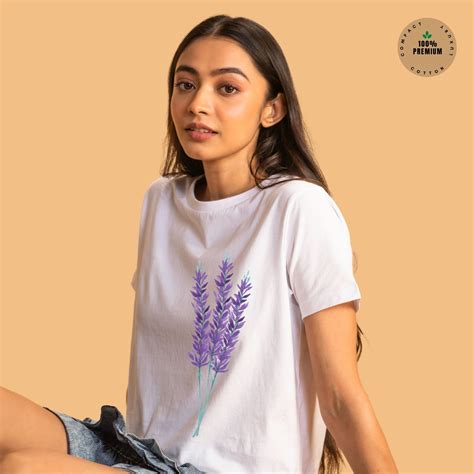 Lavender Bunch Women's Floral White T-shirt