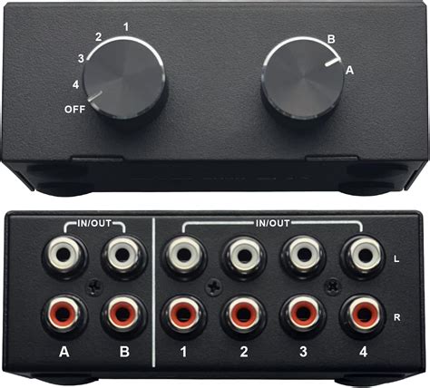 Buy 4-Port Bi-Directional RCA Audio Switcher, 4-Way Stereo L/R Sound ...
