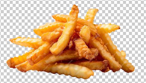 Premium PSD | Crispy Crinkle French fries isolated on a transparent ...