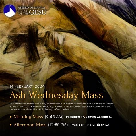 Ash Wednesday Mass 2024 | Events | Ateneo de Manila University