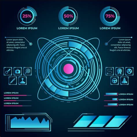 Futuristic technology infographic pack | Free Vector