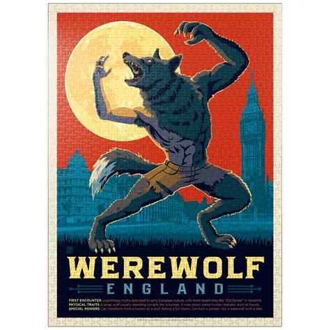 MyPuzzle - Mythical Creatures: Werewolf (England), Vintage Poster ...