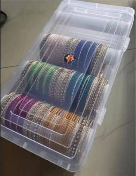 Clear Plastic Bangle Box, 4 Compartments : Amazon.in: Jewellery