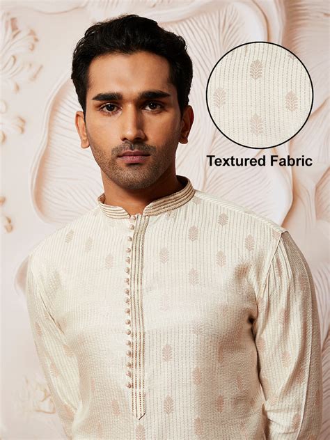 Men's Cream Silk Blend Kurta – vastramay