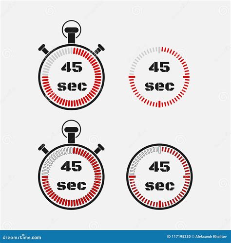 Timer 45 Seconds on Gray Background . Stock Illustration - Illustration ...