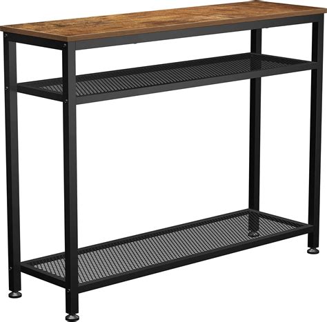Buy JOISCOPE Console Table, Industrial Sofa Table with Mesh Storage ...