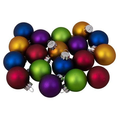18-Piece Multi-Color Vibrant Glass Ball Christmas Ornament Set 1.25 ...