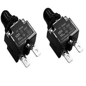 ZOOKOTO 2PCS 10A DC50V AC125-250V Push Button Reset Circuit Breakers ...