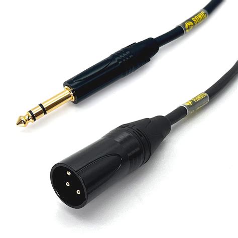 Sonic Plumber Black and Gold 6.35mm (1/4 Inch) TRS Jack to XLR Male 3 ...
