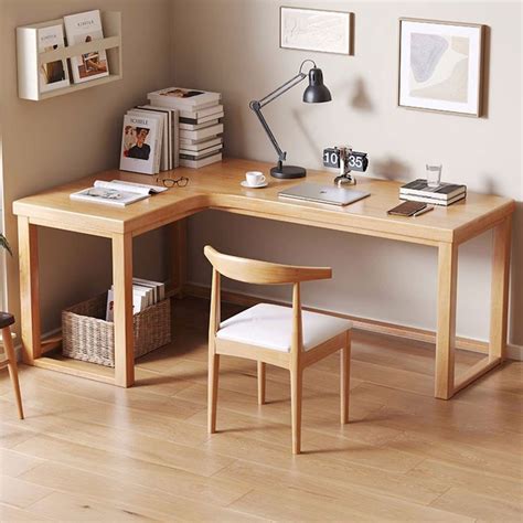 Builders Wholesale Flooring Solid pine wood L Shape desk | Wayfair