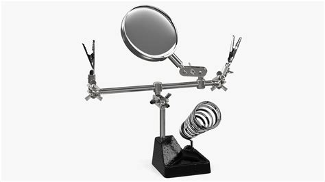 3D model Helping Hands with Magnifier and Soldering Iron Stand Rigged ...