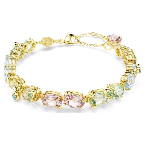 Gema bracelet, Mixed cuts, Multicolored, Gold-tone plated | Jewelry ...