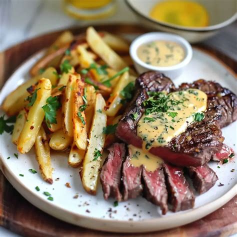 Version revisitée du steak frites sauce béarnaise - Recettes du chef