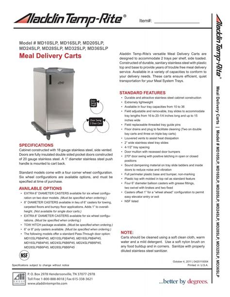 Meal Delivery Carts Meal Delivery Carts - Aladdin Temp-Rite