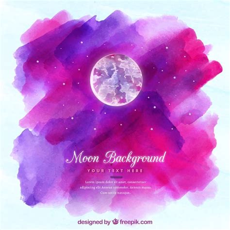 Watercolor moon background | Free Vector