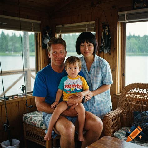 A family of three (white father, Japanese mother, biracial child ...
