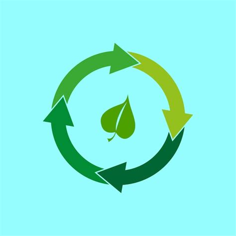 Leaf with circular arrows nature cycle icon renewable energy symbol ...