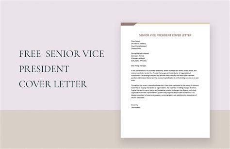 Senior Vice President Cover Letter in Word, Google Docs - Download ...