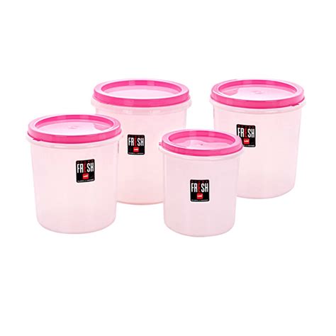 Buy Cello Store Fresh Plastic Container Set, 4-Pieces, Pink Online at ...