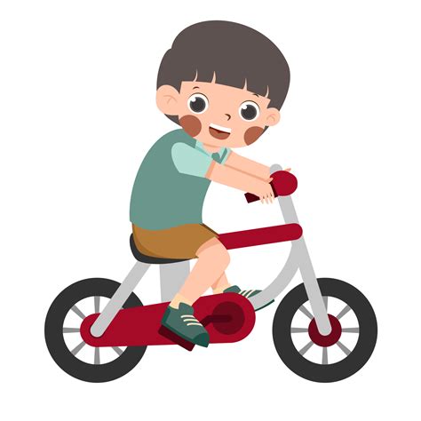 Kids Riding Bikes Cartoon