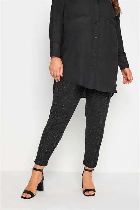 YOURS Plus Size Glitter Tapered Trousers | Yours Clothing