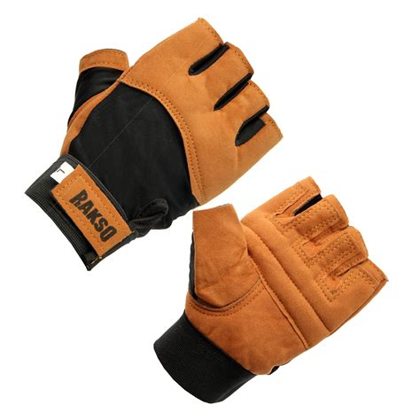 Buy RAKSO Leather Padded Weight Lifting Gloves, Gym Gloves, Workout ...