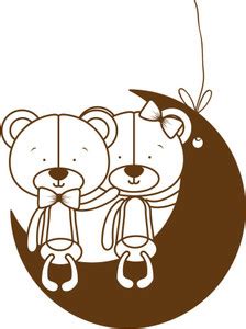 cute couple of bears sitting Paper Print - Art & Paintings posters in ...