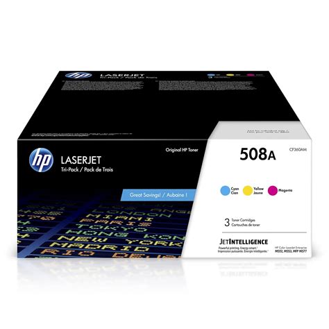 HP 508A | CF361A, CF362A, CF363A | 3 Toner Cartridges | Cyan, Magenta ...