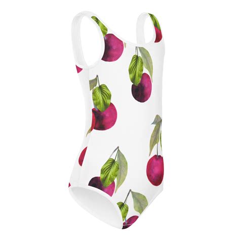 Girls Cherry Swimsuit/ Toddler Cherry Bathing Suit/ Cherry One Piece ...