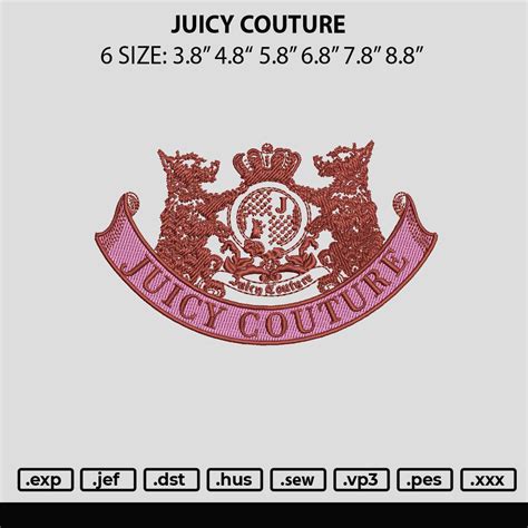 Juicy Couture Embroidery File 6 sizes – embrostudio