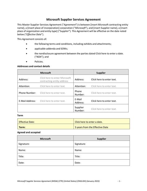 Free Printable Master Service Agreement Templates [PDF, Word] MSA ...