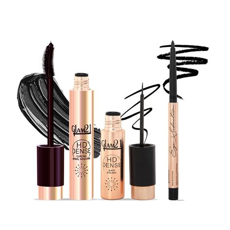 Eye Makeup Trio Combo –Mascara & Eyeliner & Kajal – Glam21