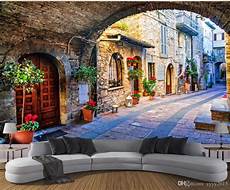 3d Wallpapers For Living Room Walls by 3d Wallpaper Living Room Italian Town View 3d 3d Wallpapers For Living Room Walls