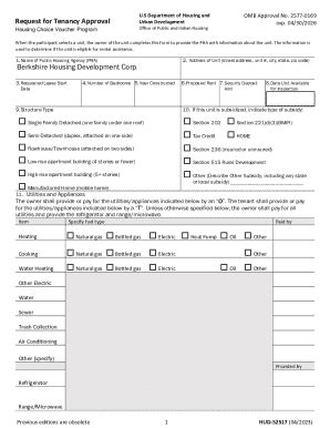 Fillable Online Request for Tenancy Approval - Housing Choice Voucher ...