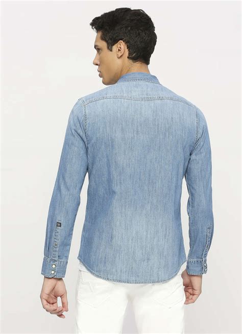 Blue Flap Pockets Full Sleeved Shirt | Pepe Jeans India