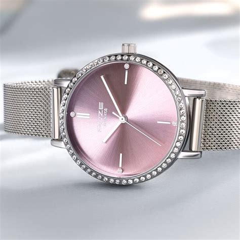 Buy Online Sonata Poze Quartz Analog Pink Round Dial Silver Mesh Strap ...