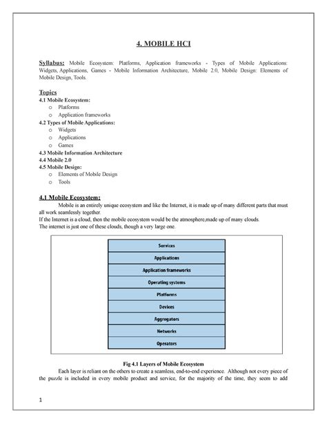 Unit4 - Lecture notes 4 - 4. MOBILE HCI Syllabus: Mobile Ecosystem ...