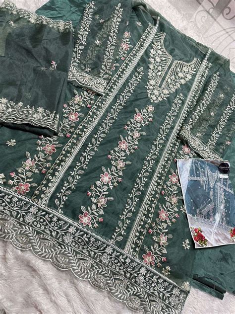 MEHBOOB TEX DESIGN NO - 7773(1447 ABCD) ORGANZA EMBROIDERED HAND WORK ...