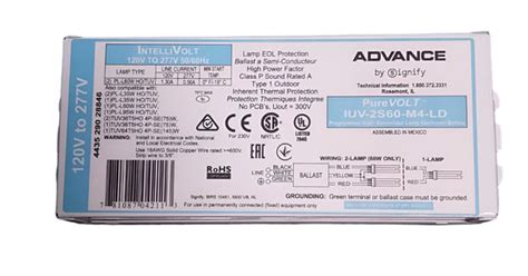 Home / Philips PureVolt IUV-2S60-M4-LD UV Lamp Ballast | Electronic ...