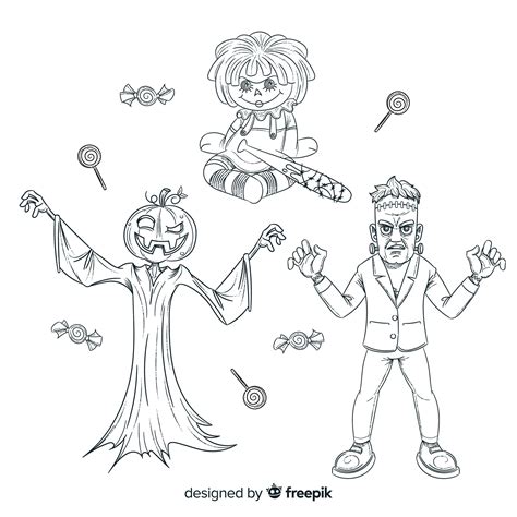 Scary Halloween Characters Drawings