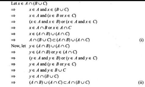 Let A,B and C be sets then show that:- A intersection(B union C)= (A ...
