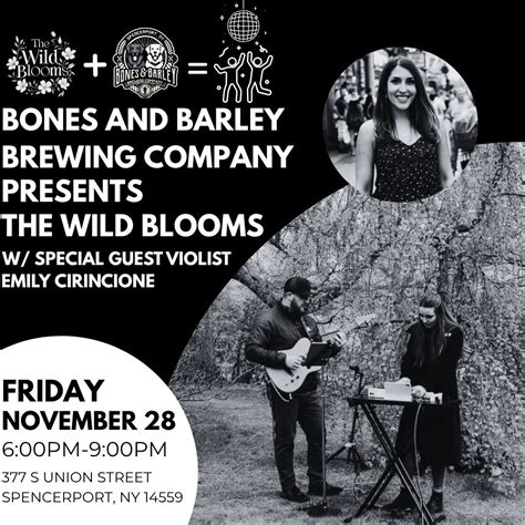 The Wild Blooms w/ Emily Cirincione at Bones and Barley Brewing Company ...